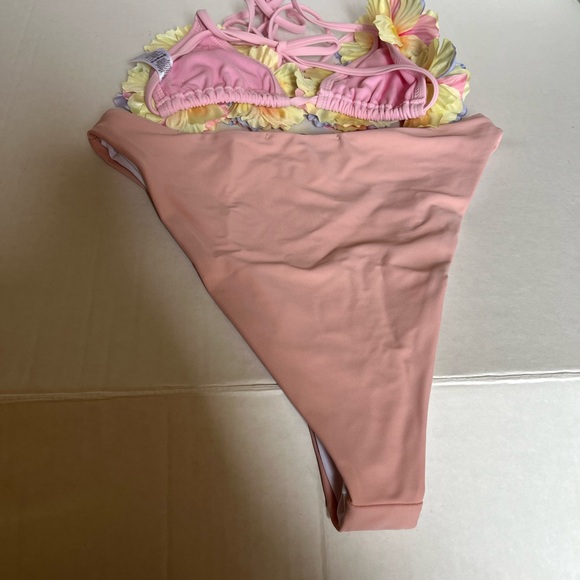 Misguided - NWT - Clean Bandeau Bikini Bottom - Rose Pink - Size 2 - Picture 2 of 4